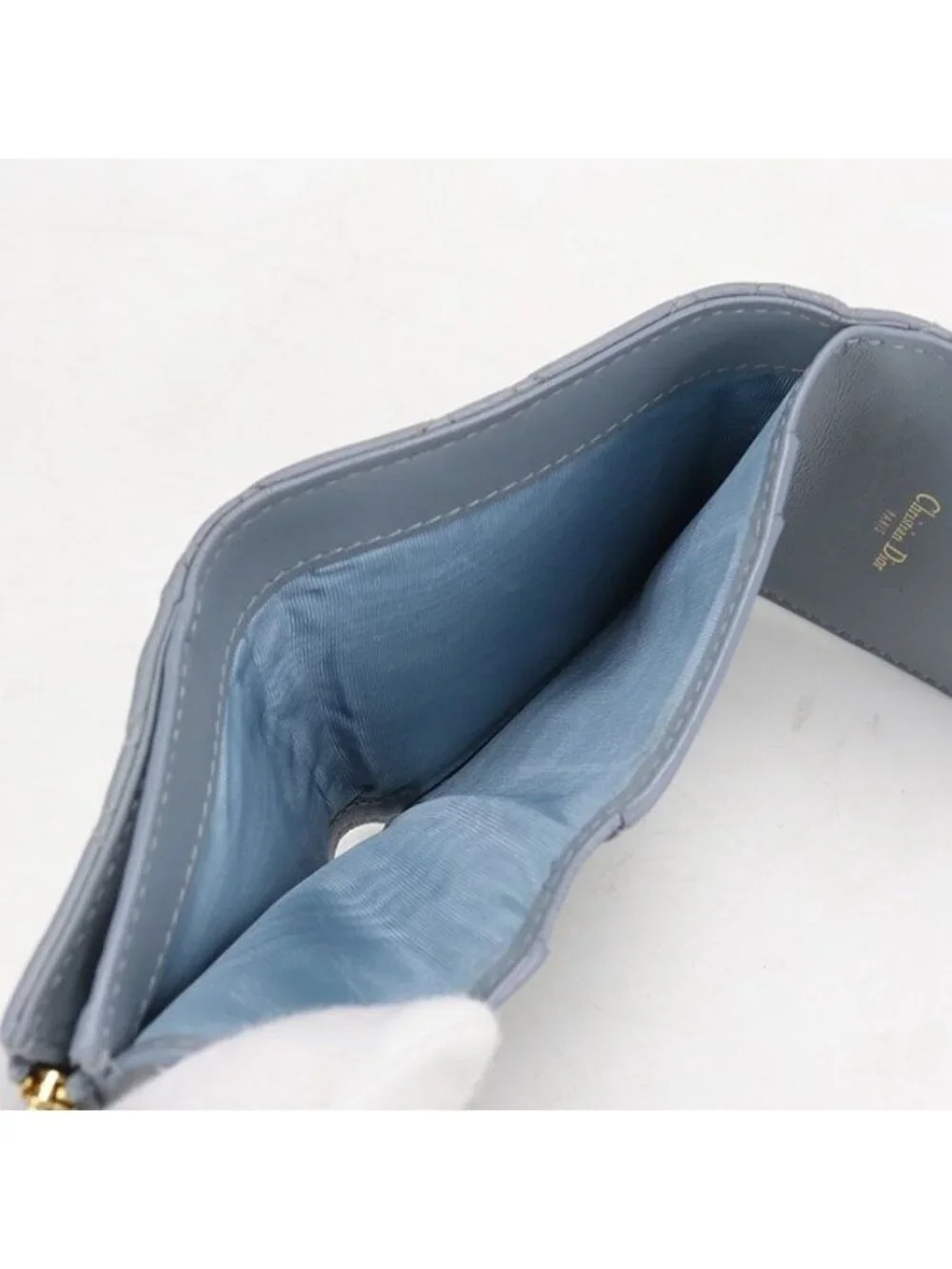 Dior Hibiscus Wallet Caro Trifold Calfskin